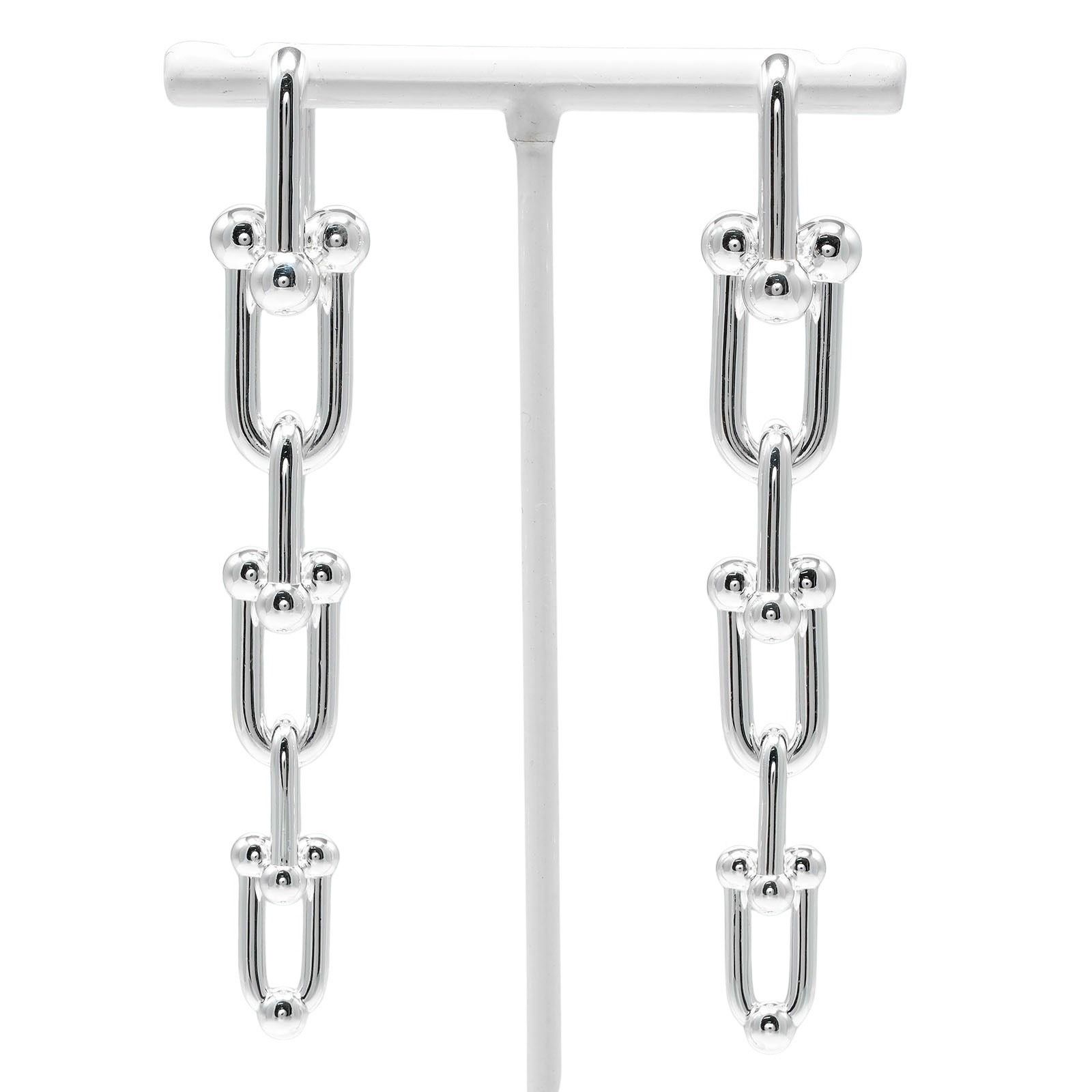 【TIFFANY&Co.】ティファニー ハードウェア グラジュエイテッドリンク シルバー925 レディース 22.3g ピアス