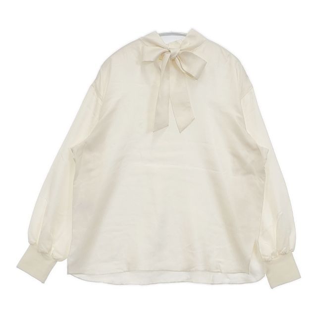 CYCLAS シクラス R04-88015 ボウタイ シルク ブラウス シャツ オフ 