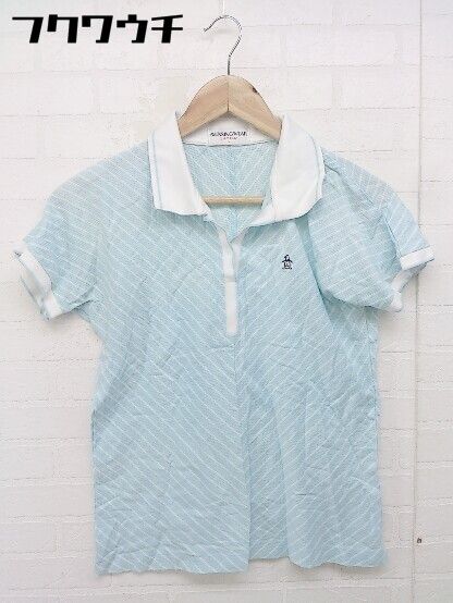◇ Munsingwear マンシングウェア 総柄 半袖 ポロシャツ サイズL ライトブルー レディース 【中古】 【1108020001485】