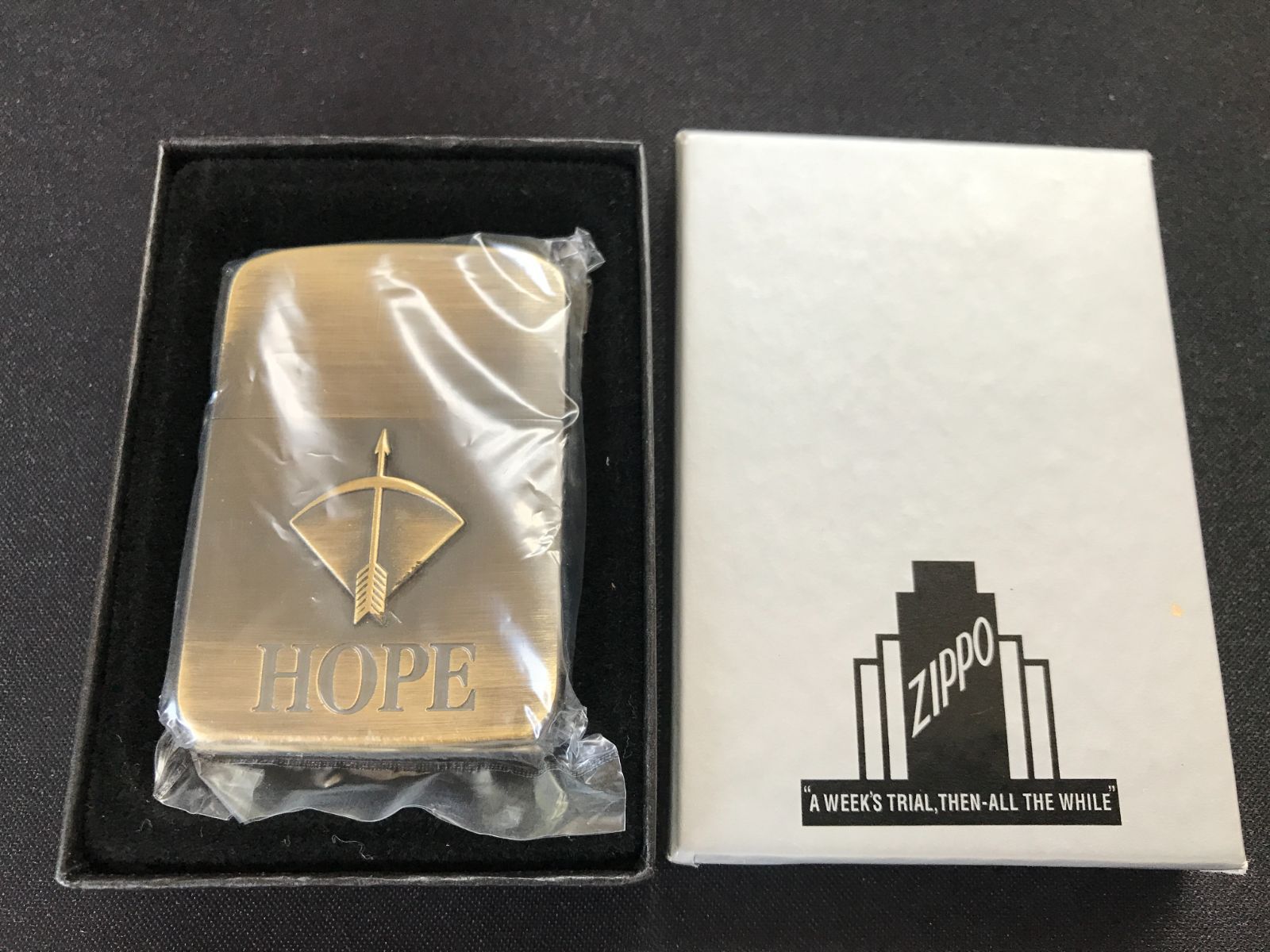 ZIPPO HOPE ホープ 弓矢デザイン 1941レプリカ系 箱付き オイルライター 未使用