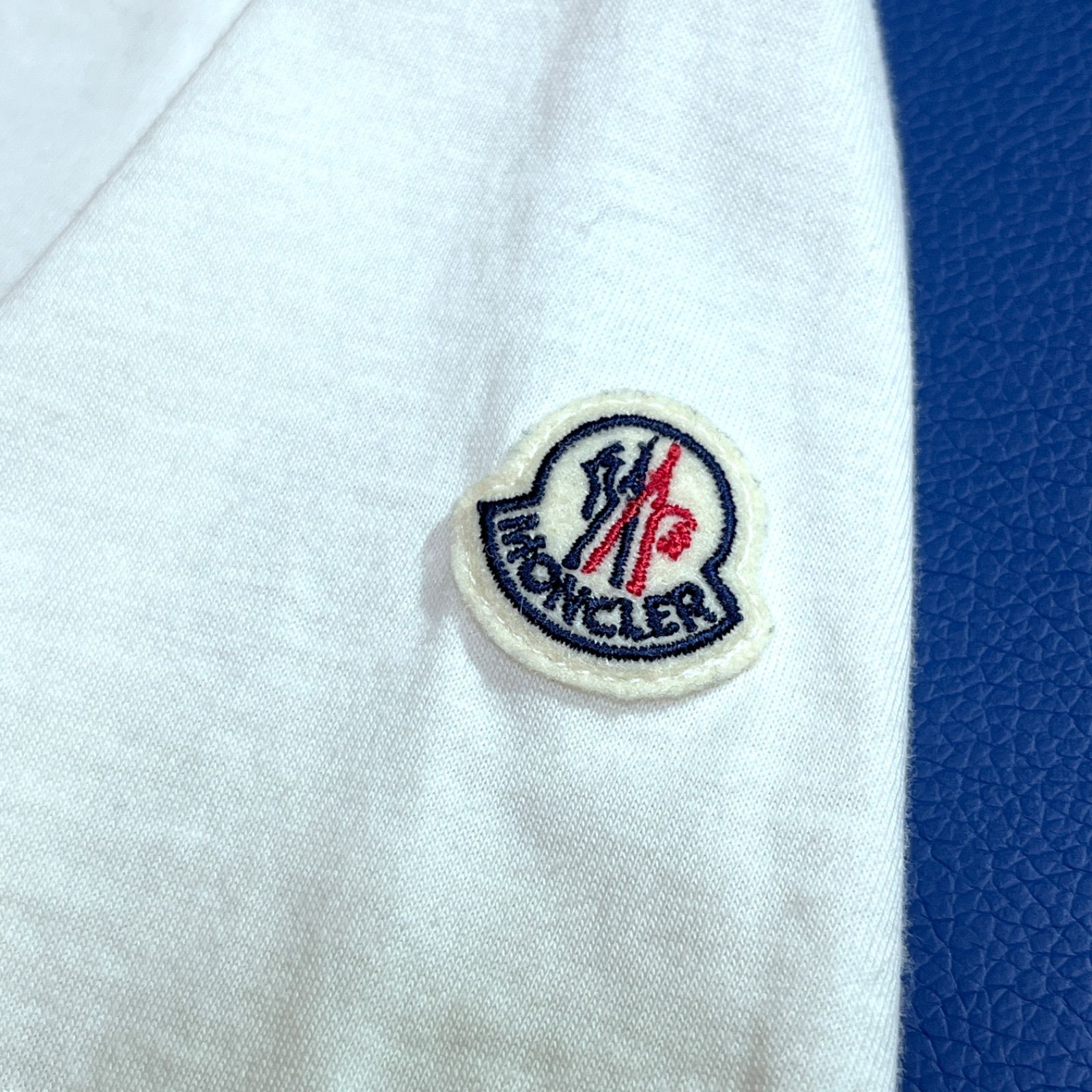 cY99 MONCLER 半袖 ワッペン ロゴ マーク 刺繍 クルーネック Tシャツ