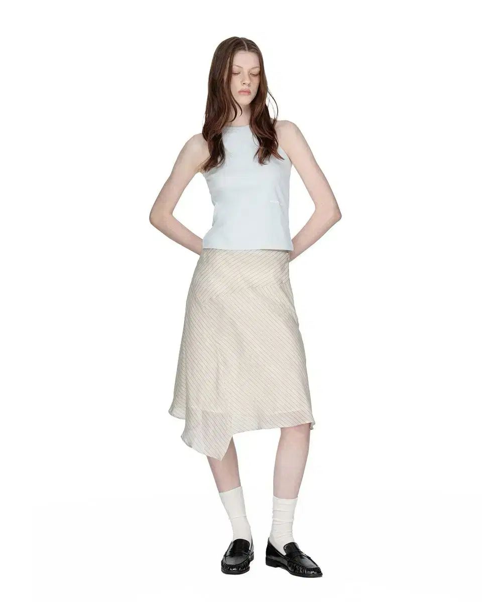 サンバーンプロジェクト ベージュ ミディ スカート Asymmetric Midi Skirt