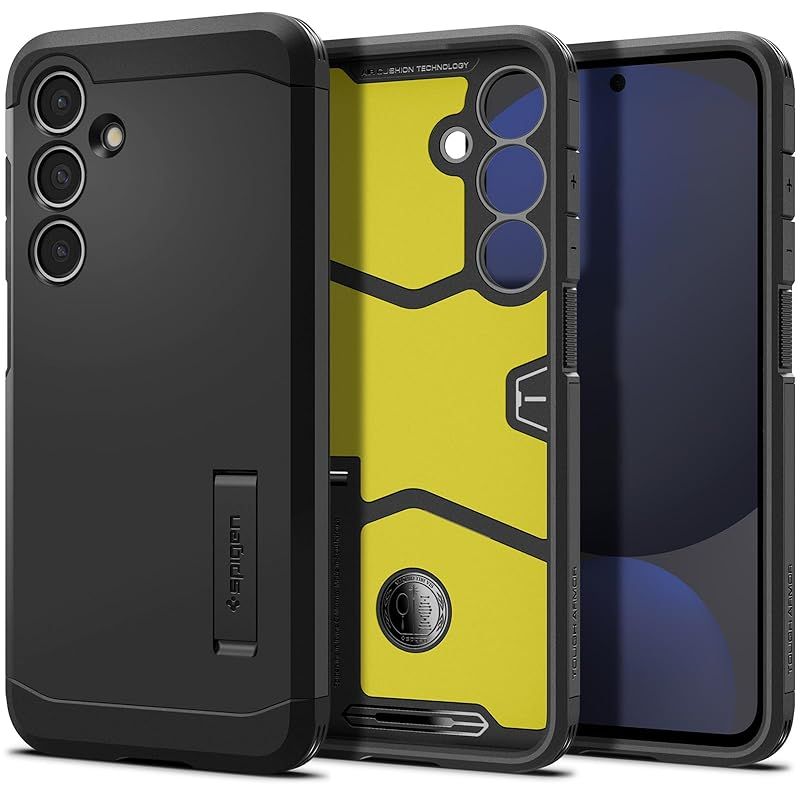 【新品】 Spigen Galaxy S24 FE ケース 耐衝撃 スタンド付き 米軍MIL規格取得 耐衝撃 三層構造 スマホスタンド カメラ保護 傷防止 衝撃 吸収 ワイヤレス充電 タフ・アーマー ACS08623 (ブラック) 0