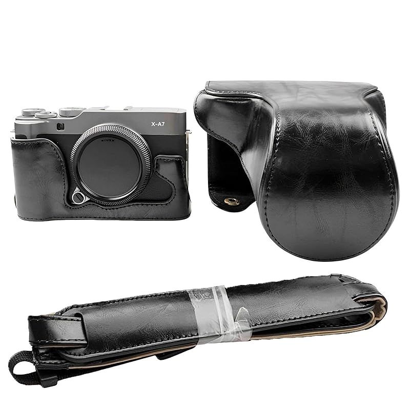 【新品】 プロテクティブPUレザーカメラケース 互?Fujifilm X-A3・X-A5・X-A10対応 調整可能ショルダーストラップ付き 0