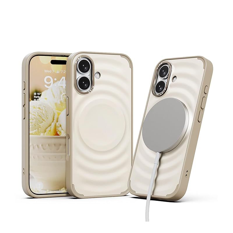 【新品】 miak iPhone 17 用 MagSafe対応 ケース SCOOP [ アイスクリームモチーフの立体デザイン メタルカメラフレーム レンズ保護 四隅エアクッション 衝撃吸収 ハイブリッド構造 防塵設計 ストラップホール付き ] バニララテ 0