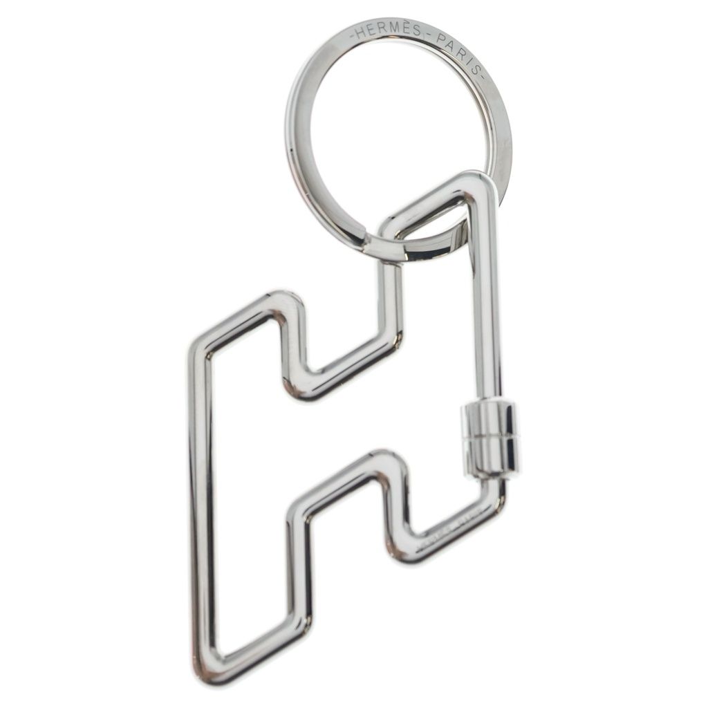 HERMES (エルメス) Hトゥスピード キーリング キーホルダー バッグチャーム シルバー