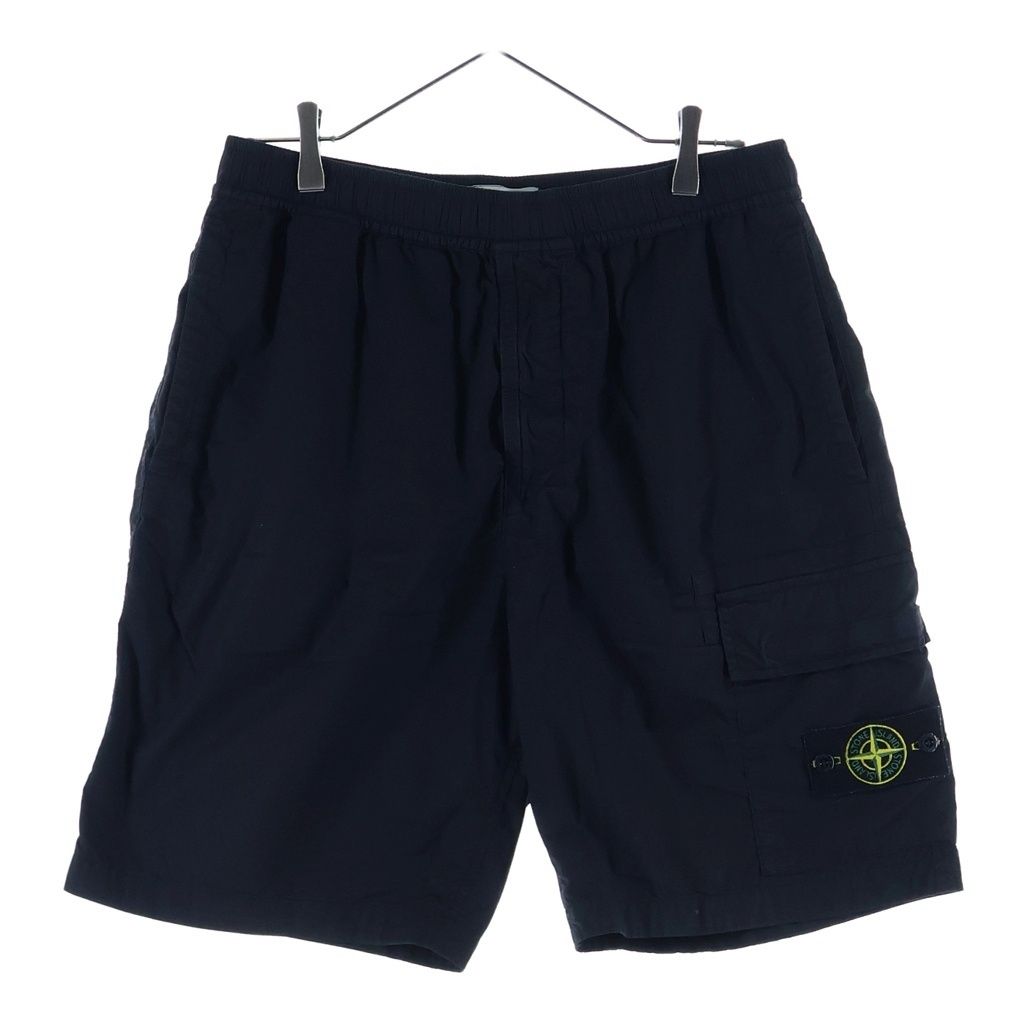 STONE ISLAND (ストーンアイランド) 24SS COMPASS CARGO SHORTS 8015L1803 ロゴパッチバミューダショーツ カーゴハーフパンツ ブラック
