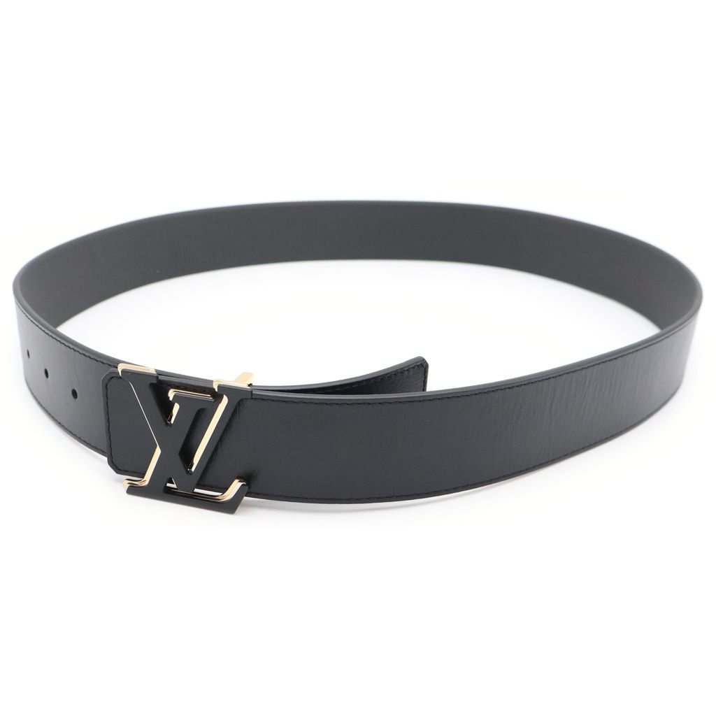LOUIS VUITTON (ルイヴィトン) サンチュール・LVオプティック レザー ベルト ブラック M0226 ゴールド金具