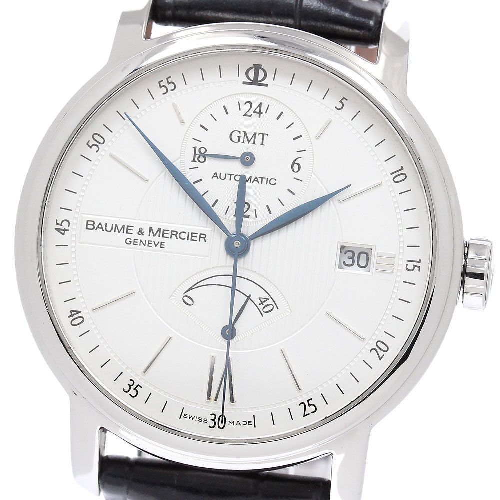 ボーム＆メルシェ Baume & Mercier MOA08693 クラシマ エグゼクティブ デュアルタイム パワーリザーブ 自動巻き メンズ 良品 _957231
