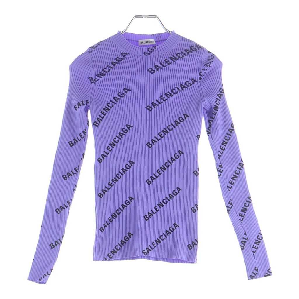 BALENCIAGA (バレンシアガ) ロゴ ニット パープル XS 555321
