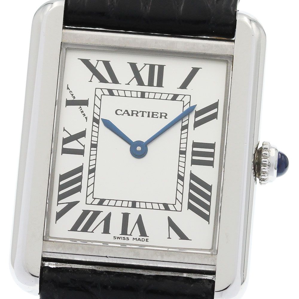 カルティエ CARTIER W1018255 タンクソロ SM クォーツ レディース 良品 保証書付き_957650