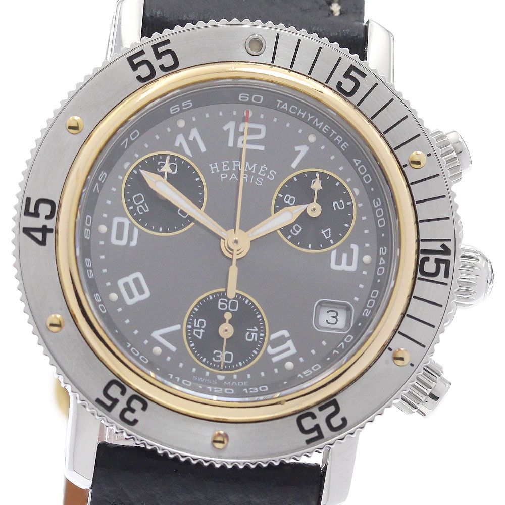 エルメス HERMES CL2.320 クリッパーダイバー クロノグラフ クォーツ レディース _959437