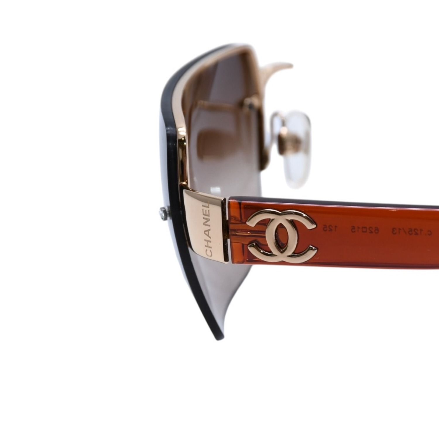 新品未使用 CHANEL シャネル ハーフリム サングラス アイウェア 4107-B c.125/13 サイズ62□15 125 ゴールド ブラウン 中古 4a002135 新品未使用 CHANEL シャネル ハーフリム サングラス アイウェア 4107-B c.125/13 サイズ62□15 125 ゴールド ブラウン 中古 4a002135