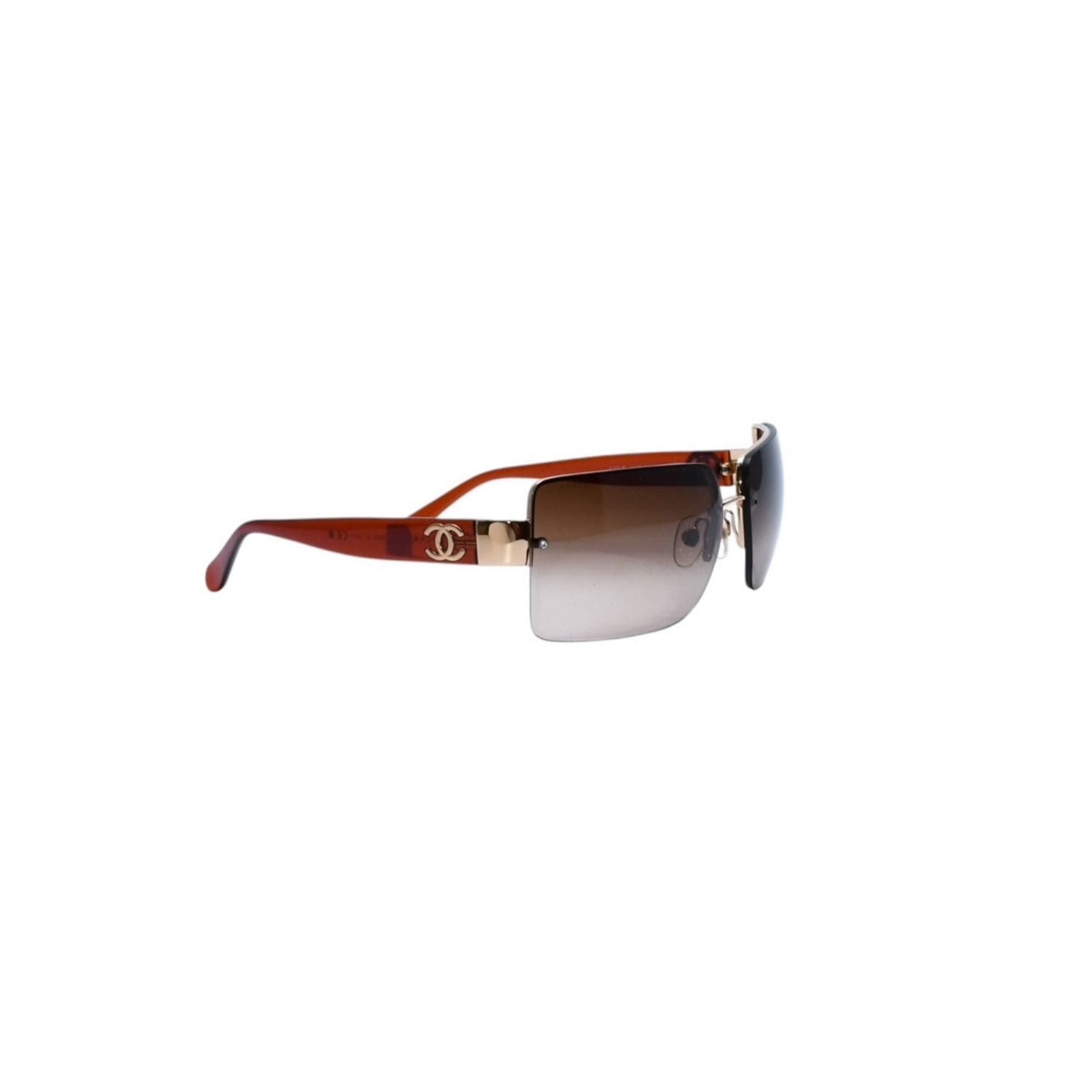 新品未使用 CHANEL シャネル ハーフリム サングラス アイウェア 4107-B c.125/13 サイズ62□15 125 ゴールド ブラウン 中古 4a002135 新品未使用 CHANEL シャネル ハーフリム サングラス アイウェア 4107-B c.125/13 サイズ62□15 125 ゴールド ブラウン 中古 4a002135