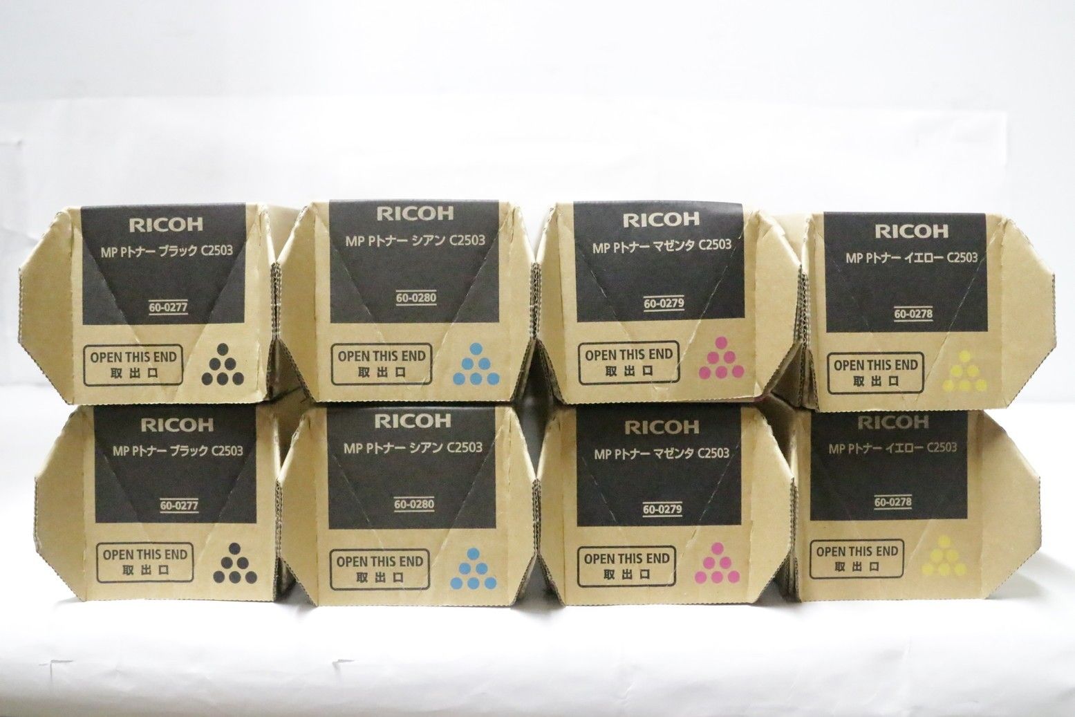 未使用 RICOH 純正 トナー C2503 4色8本（シアン・マゼンタ・イエロー・ブラック×各2） リコー IT5ESYTXFIIG-D-F13-byebye