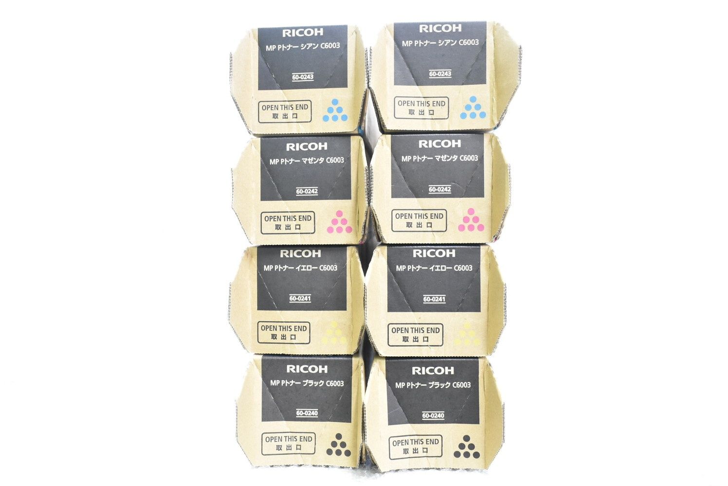 未使用 RICOH 純正 トナー C6003 4色8本（シアン・マゼンタ・イエロー・ブラック×各2） リコー ITR17SDA0F4W-D-N13-byebye