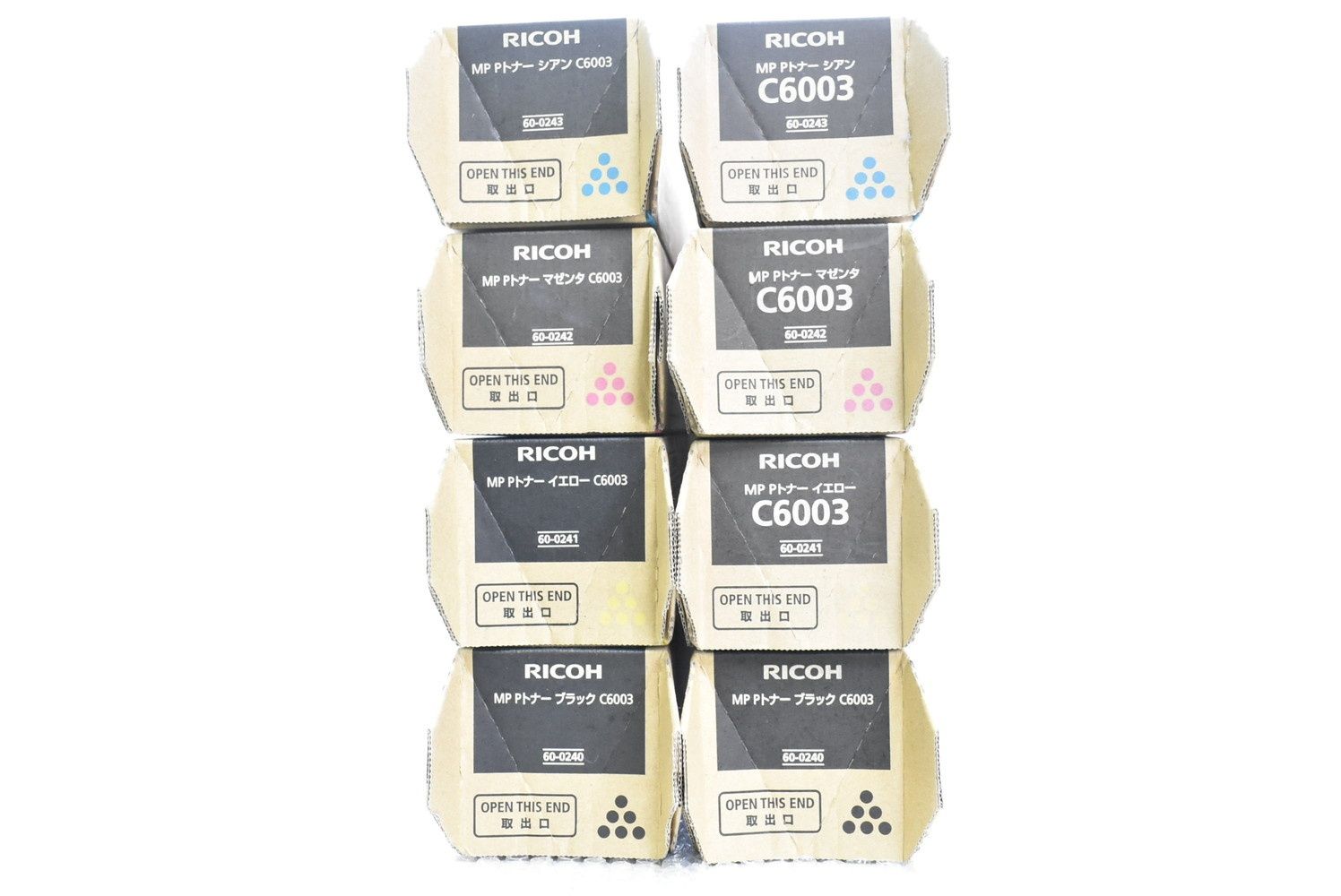 未使用 RICOH 純正 トナー C6003 4色8本（シアン・マゼンタ・イエロー・ブラック×各2） リコー IT7PC1K393CW-D-N13-byebye