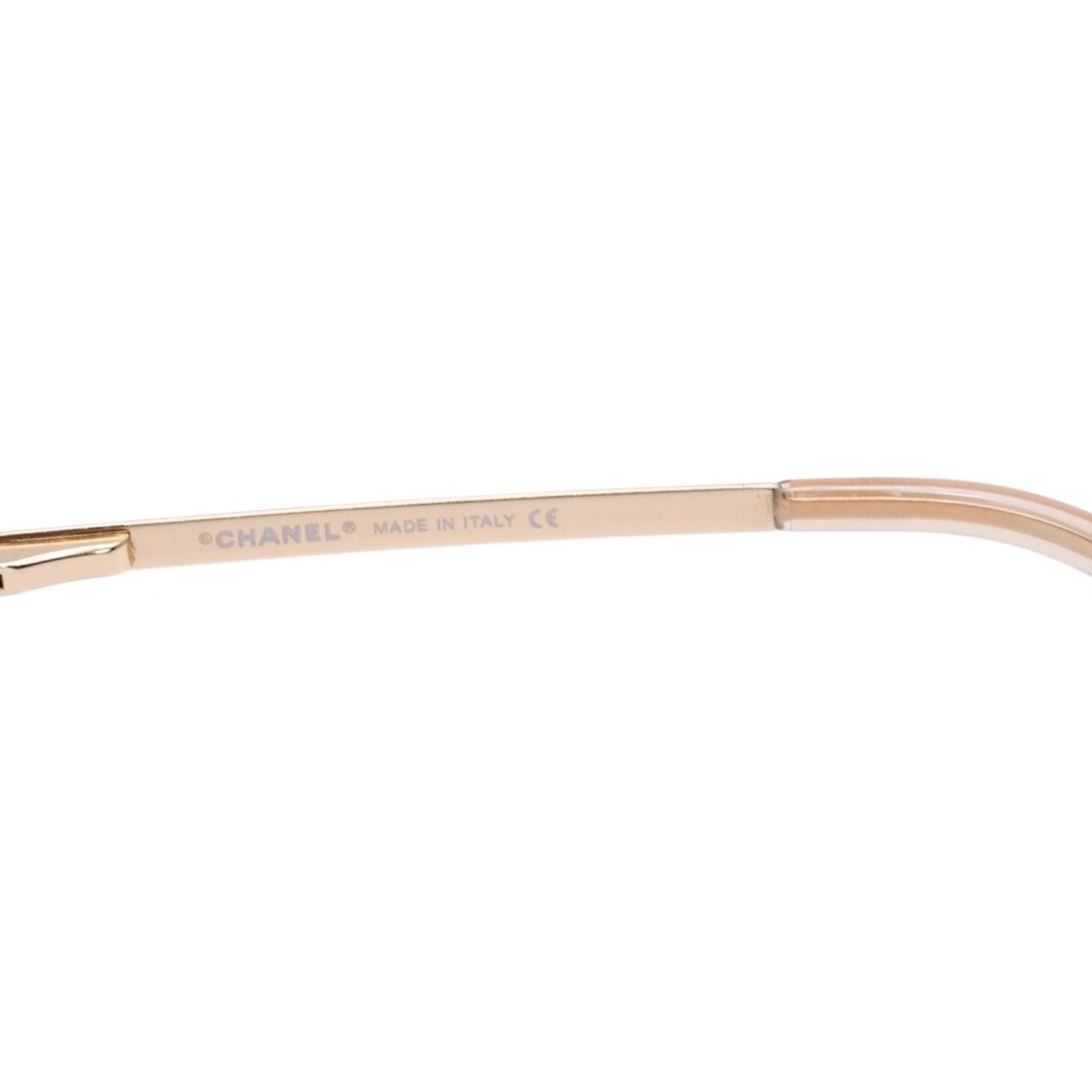 CHANEL シャネル ハーフリム サングラス アイウェア 4092-B c.102/8Z サイズ62□15 120 ココマーク ラインストーン 美品 中古 4a002136