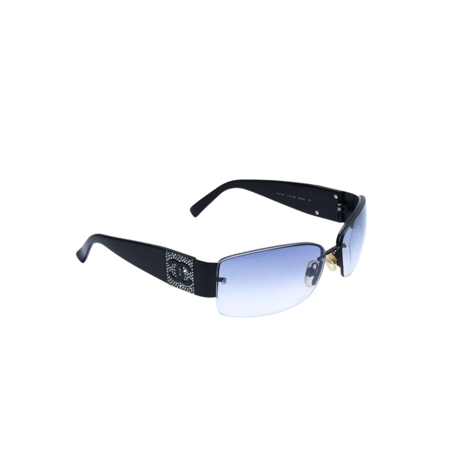 CHANEL シャネル ハーフリム サングラス アイウェア 4117-B c.101/8G サイズ62□16 125 ココマーク ラインストーン ブラック 美品 中古 4a002133 CHANEL シャネル ハーフリム サングラス アイウェア 4117-B c.101/8G サイズ62□16 125 ココマーク ラインストーン ブラック 美品 中古 4a002133