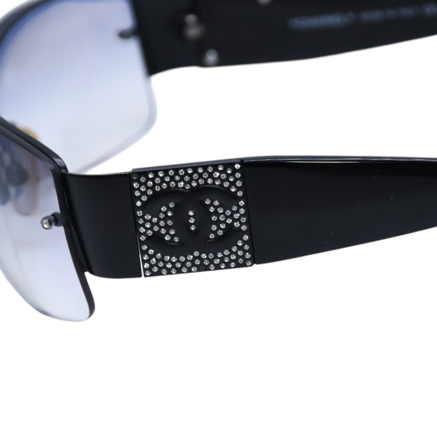 CHANEL シャネル ハーフリム サングラス アイウェア 4117-B c.101/8G サイズ62□16 125 ココマーク ラインストーン ブラック 美品 中古 4a002133 CHANEL シャネル ハーフリム サングラス アイウェア 4117-B c.101/8G サイズ62□16 125 ココマーク ラインストーン ブラック 美品 中古 4a002133