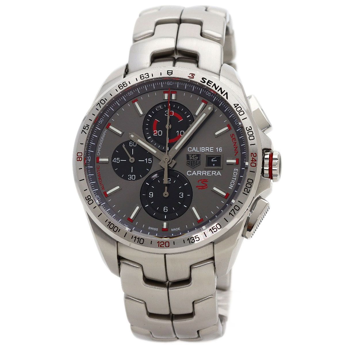 TAG HEUER タグホイヤー CBB2010 カレラ アイルトンセナ エディション キャリバー16 クロノグラフ 腕時計 SS SS メンズ [中古] TAG HEUER タグホイヤー CBB2010 カレラ アイルトンセナ エディション