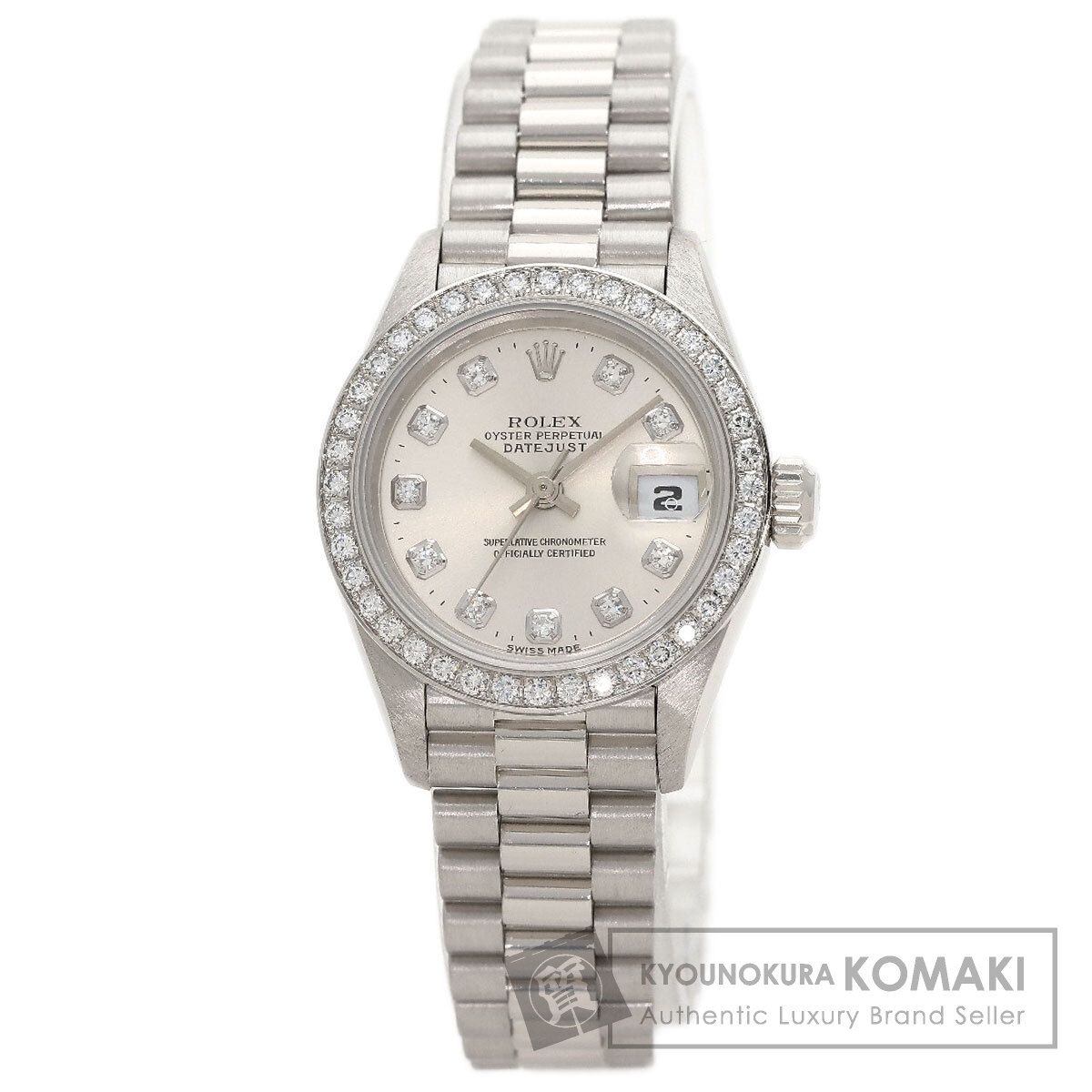 ROLEX ロレックス 69136G デイトジャスト 10P ダイヤモンド 腕時計 PT PT ダイヤモンド レディース [中古] 1,131,900円