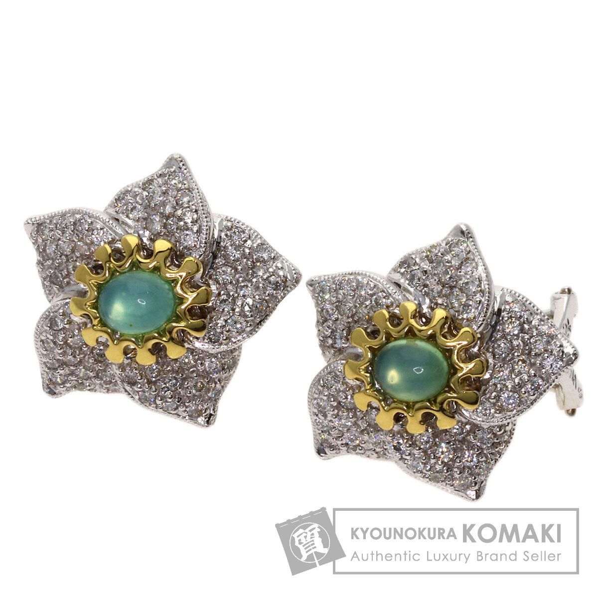 SELECT JEWELRY セレクトジュエリー オパール ダイヤモンド イヤリング K18WG レディース [中古]