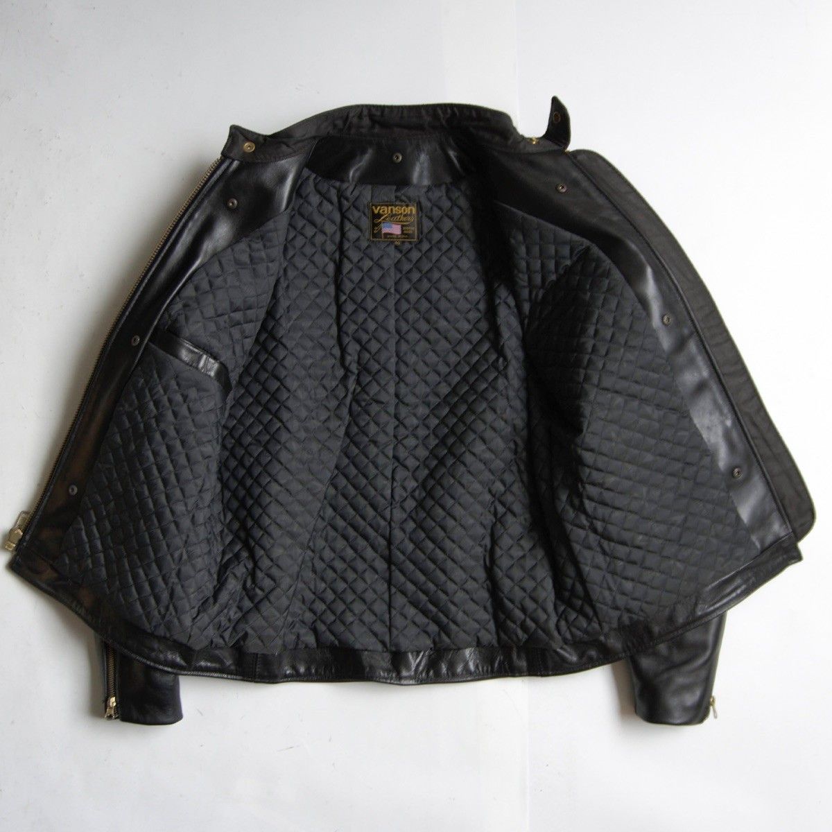 美品】 VANSON 【MODEL D シングルライダースジャケット】40 レザー