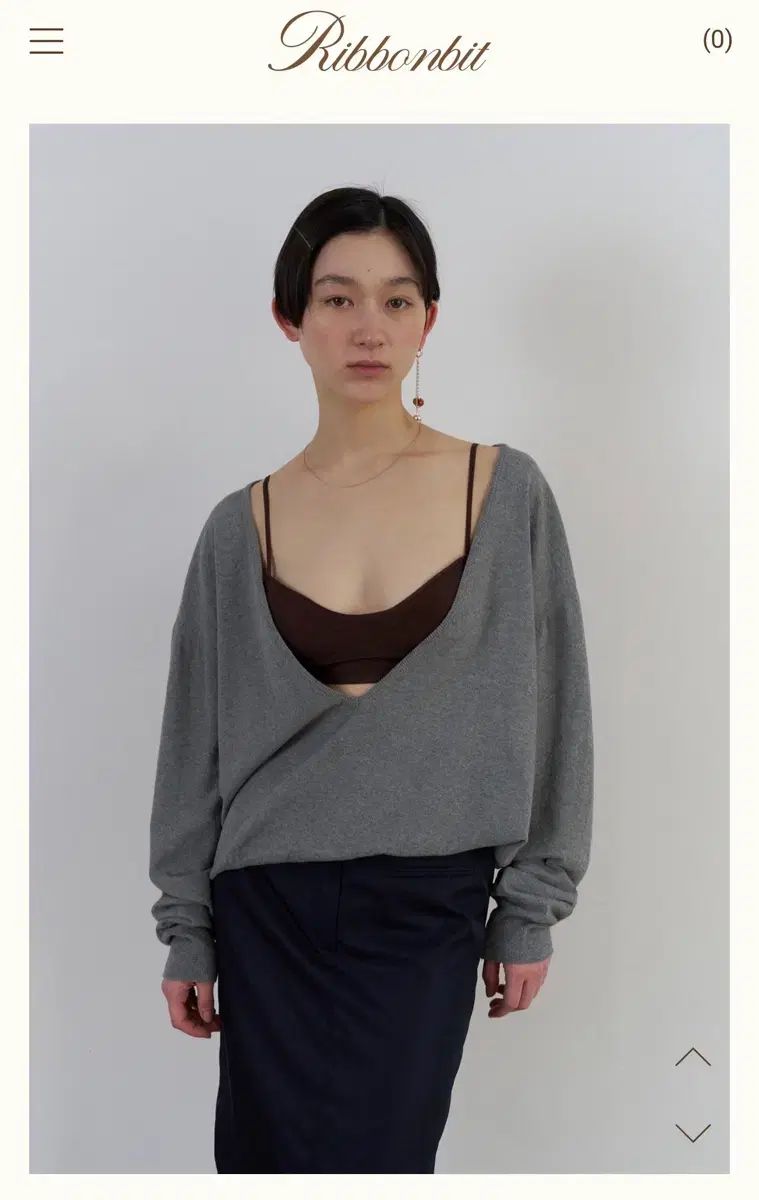 新品 リー リボンブラシ Vネック ニット (グレー) 11,120円