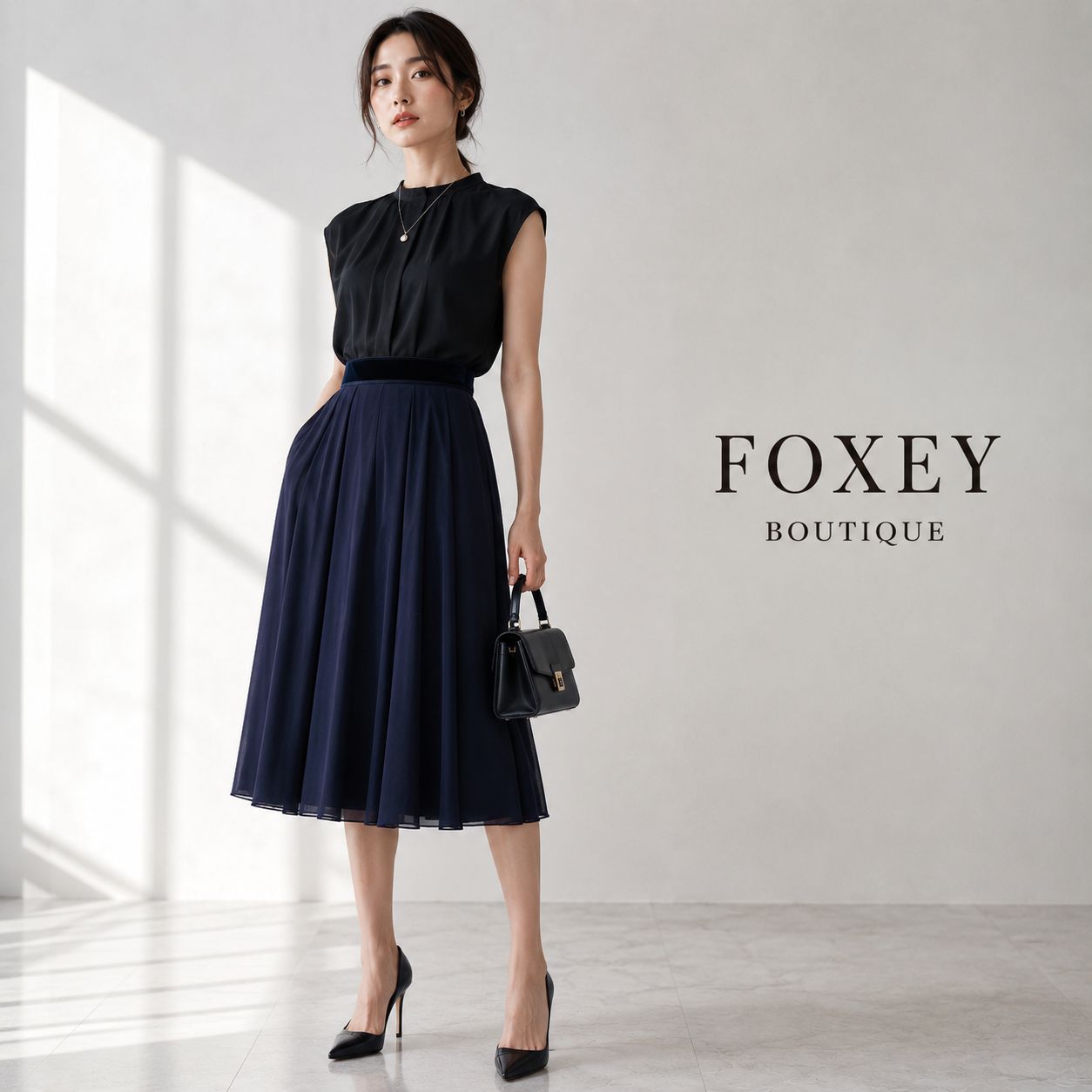 美品　フォクシーニューヨーク　フレアースカートスーツ　38 ウォッシャブル レディース 美品 フォクシーニューヨーク フレアースカートスーツ 38