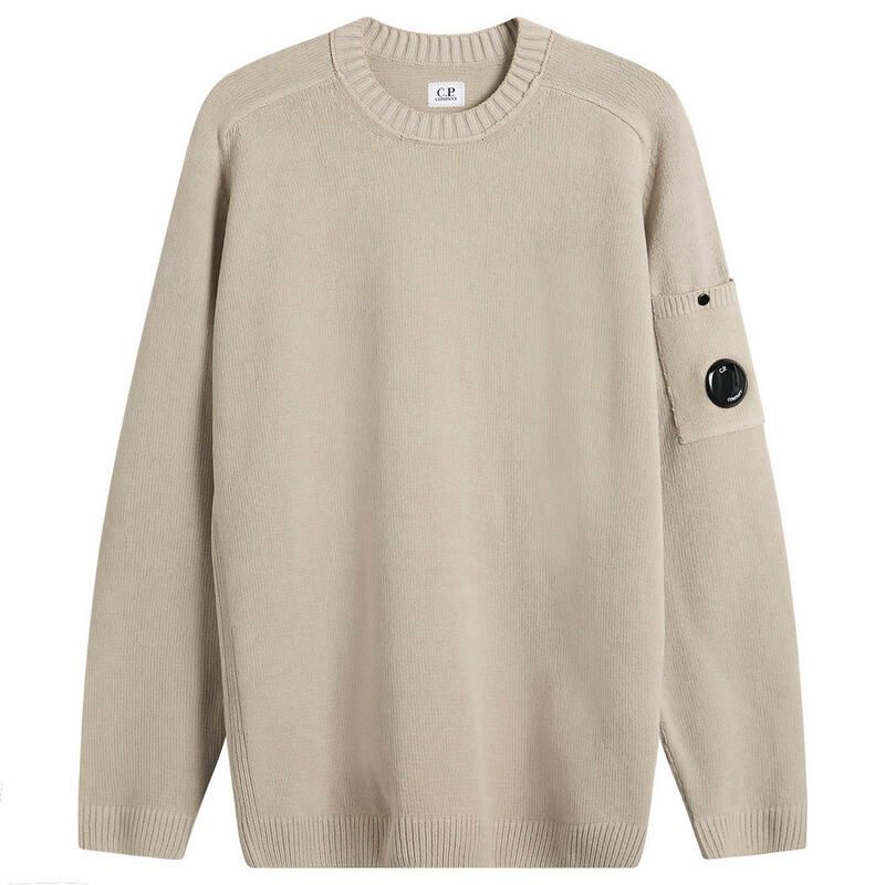 シーピーカンパニー メンズ アウター ニット・セーター クルーネック コットン CP Company Cotton Chenille Crewneck Lensweater Dove