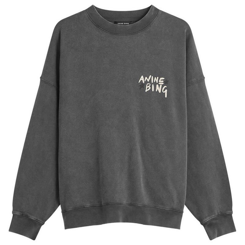 アニービン レディース アウター パーカー・スウェット シャツ Anine Bing Milesweatshirt Washed Black ブラック