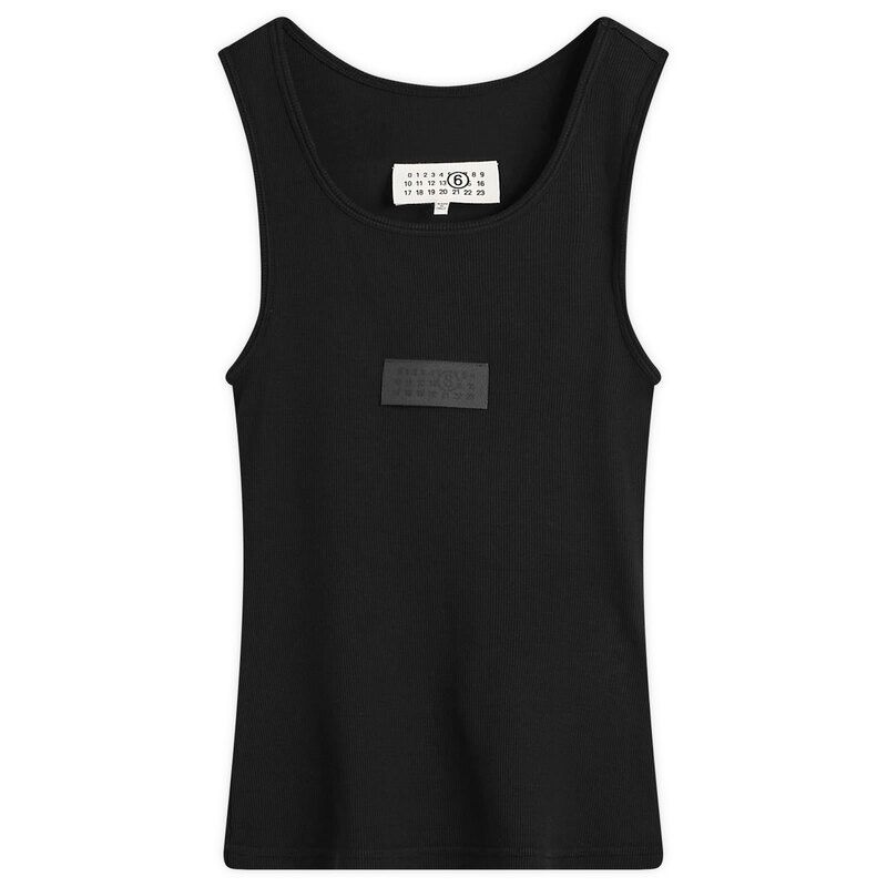 マルタンマルジェラ レディース トップス タンクトップ MM6 Maison Margiela Long Tank Top Black ブラック