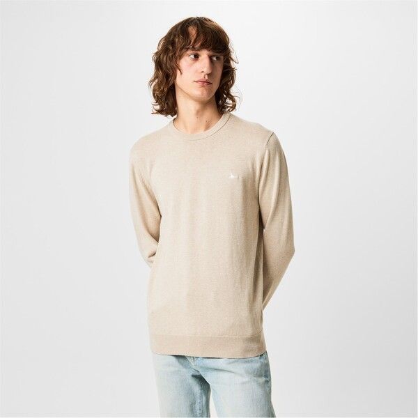ジャック ウィルス メンズ アウター ニット・セーター クルーネック ロゴ Jack Wills Seabourne Crew Neck Logo Jumper Stone ストーン 9,840円