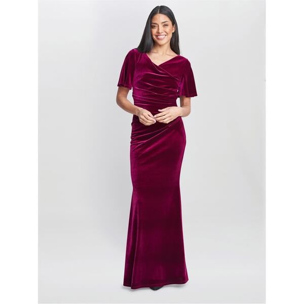 ジーナバッコーニ レディース トップス ワンピース マキシワンピース ベルベット マキシ Gina Bacconi Minka Velvet Maxi Dress With Cowl Neck WINE ワイン