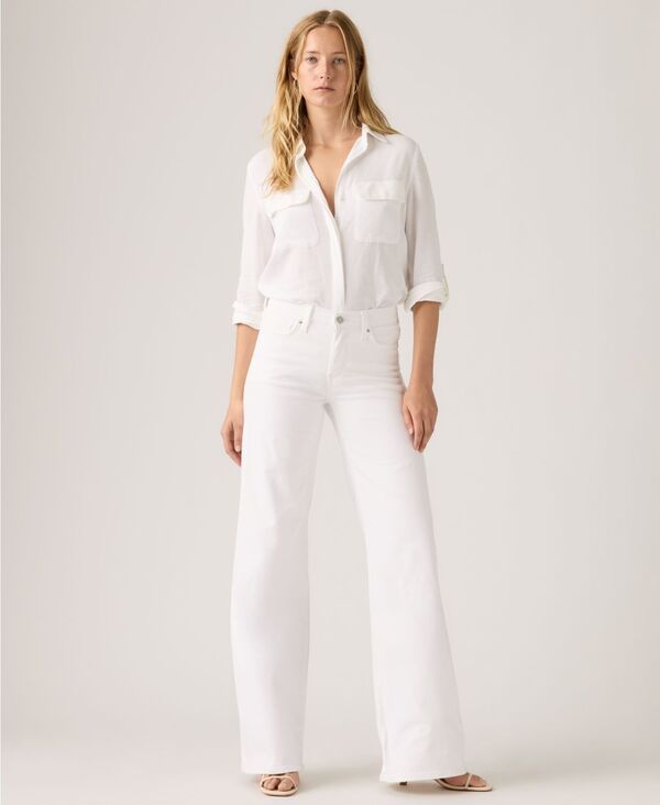 リーバイス レディース ボトムス デニムパンツ ジーンズ Levis Womens 318 Shaping StellarStretch WideLeg Jeansoft Clean White ホワイト