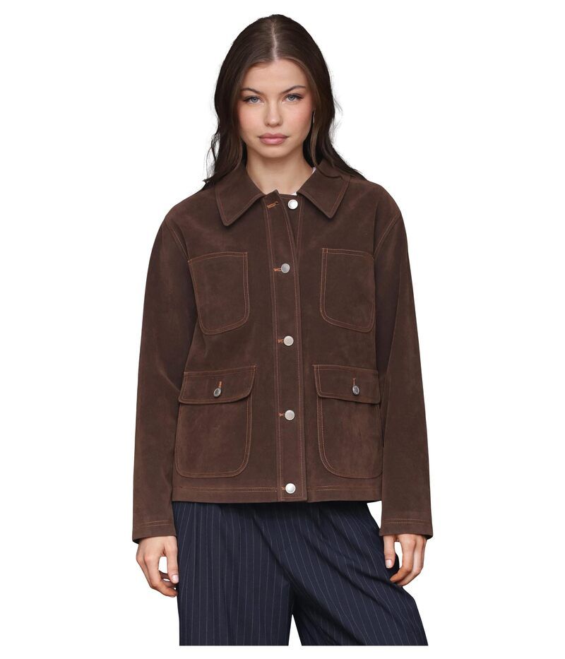 アヴェックレフィーユ レディース アウター コート クロップド ジャケット Avec Les Filles Cropped Barn Jacket Espresso