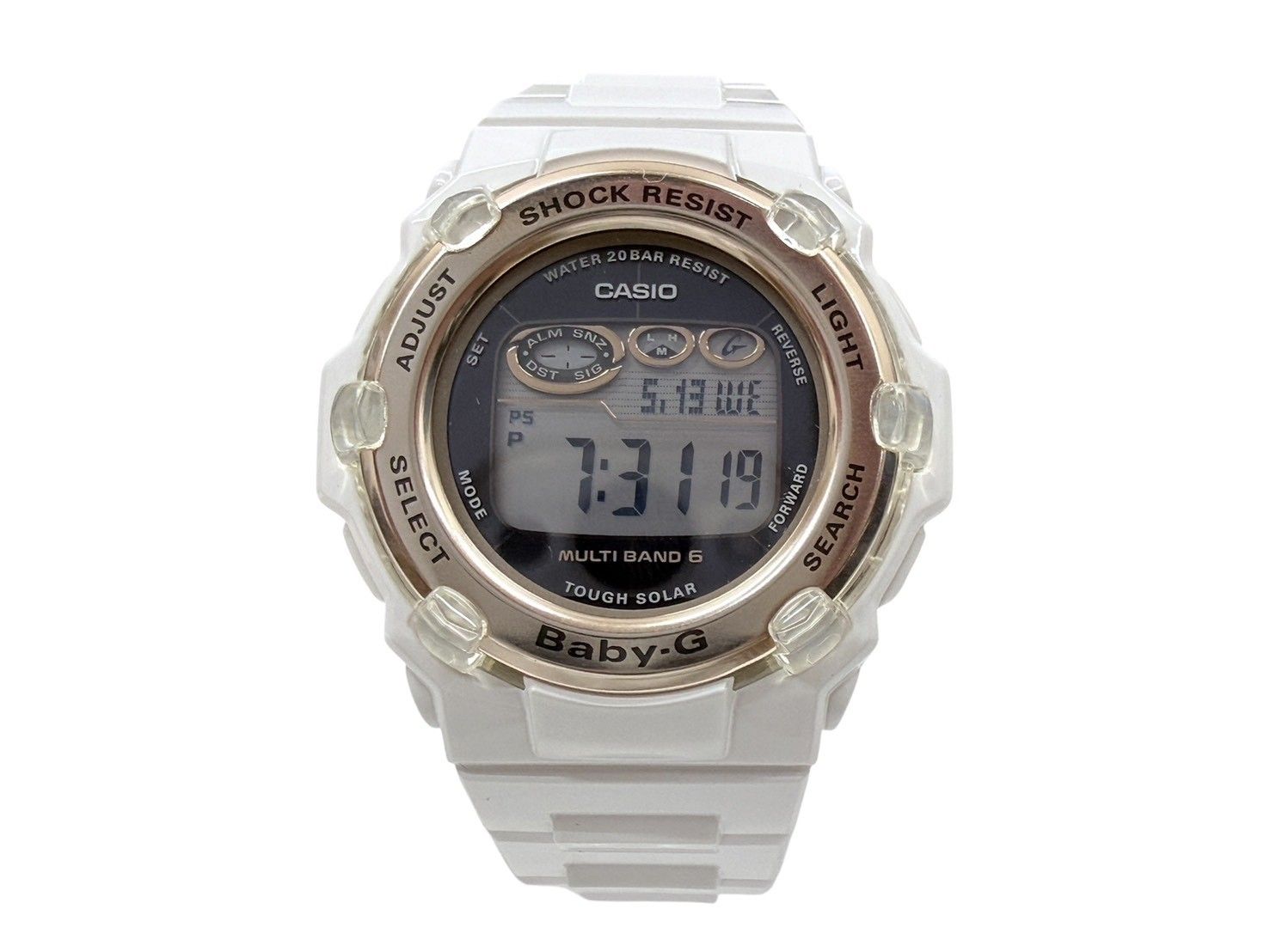 CASIO (カシオ) BABY-G ベビーG デジタル腕時計 ソーラー電波 BGR-3003U ホワイト×ゴールド レディース/043