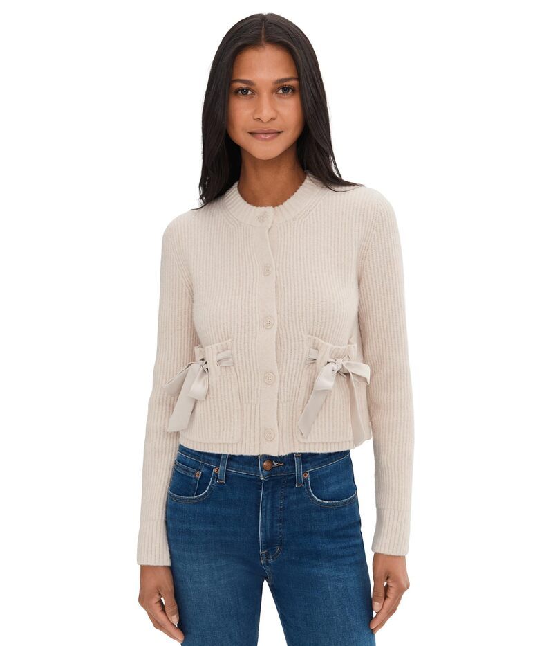 スプレンディット レディース アウター ニット・セーター サテン カーディガン Splendid Stassi Satin Tie Cardigan Pale Oak Heathe