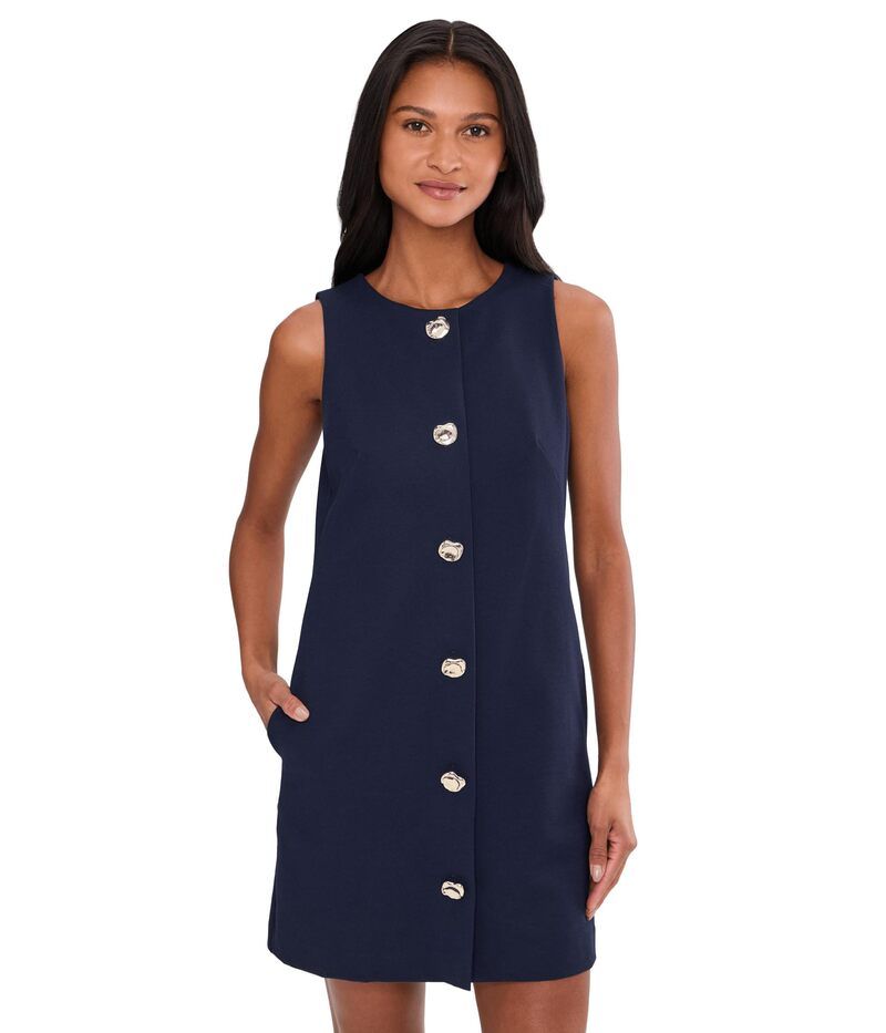 トリーナターク レディース トップス ワンピース ノースリーブ Trina Turk Button Front Sleeveless Dress Indigo インディゴ