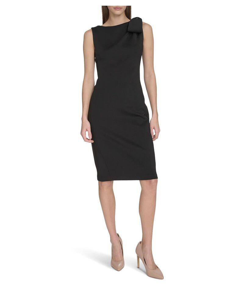 カルバンクライン レディース トップス ワンピース スキューバ ノースリーブ Calvin Klein Sleeveless Scuba Sheath Black ブラック