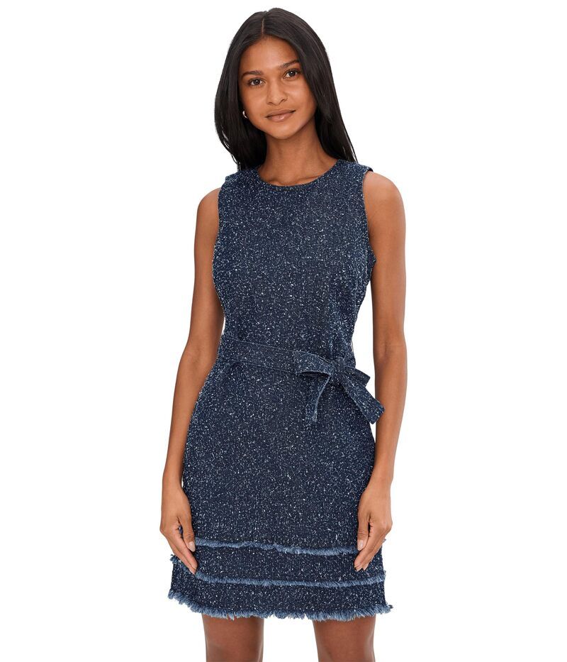 セセ レディース トップス ワンピース デニム CeCe Boucle Denim Self Tie Dress Classic Navy ネイビー