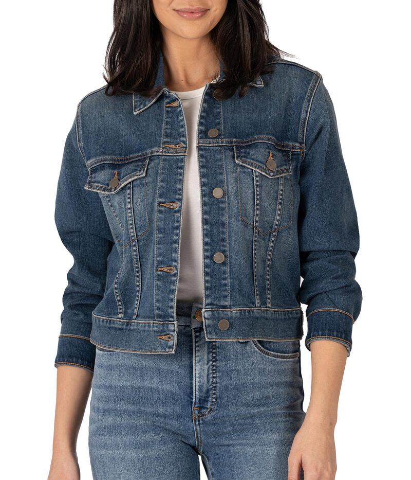カットフロムザクロス レディース アウター コート ドロップショルダー ジャケット KUT from the Kloth Julia Crop Jacket w Drop ShoulderRegular Waistband Main