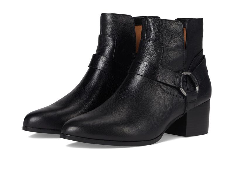 ジョンストンアンドマーフィー レディース シューズ ブーツ・レインブーツ Johnston Murphy Trista Harness Bootie Black Calfskin ブラック