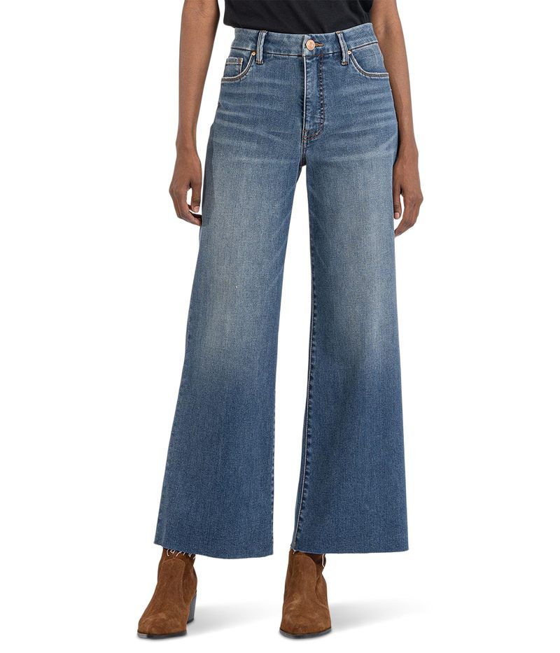 カットフロムザクロス レディース ボトムス デニムパンツ ワイドレッグ KUT from the Kloth Meg HighRise Fab Ab Wide Leg Raw Hem in Milestone Milestone