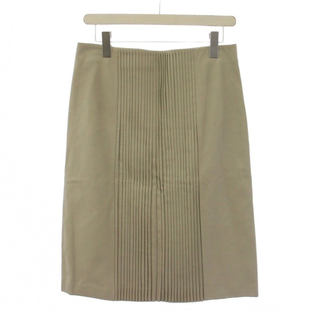 ジルサンダー JIL SANDER タイトスカート ひざ丈 レザー 38 グレー /BM