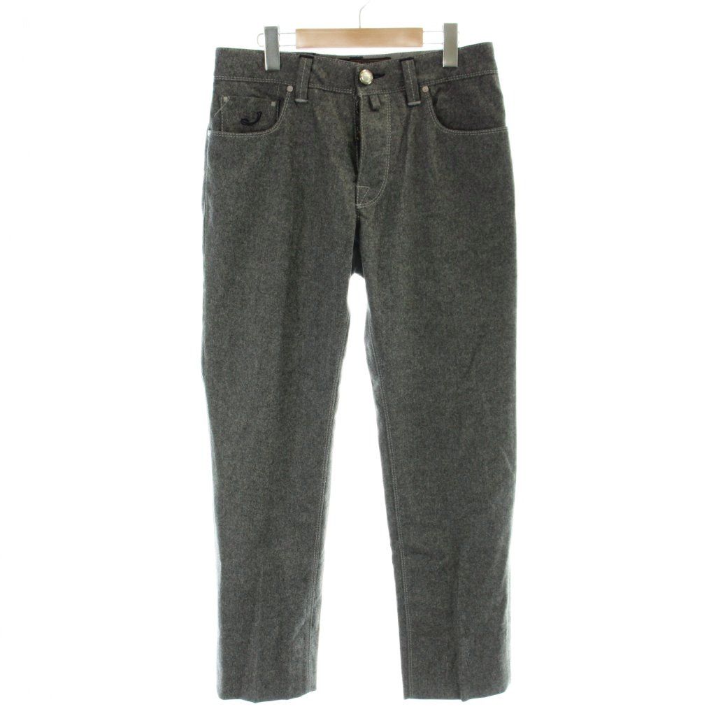 ヤコブコーエン JACOB COHEN パンツ ウール 31 グレー 無地 長ズボン ボタンフライ J688-WOOL /AP