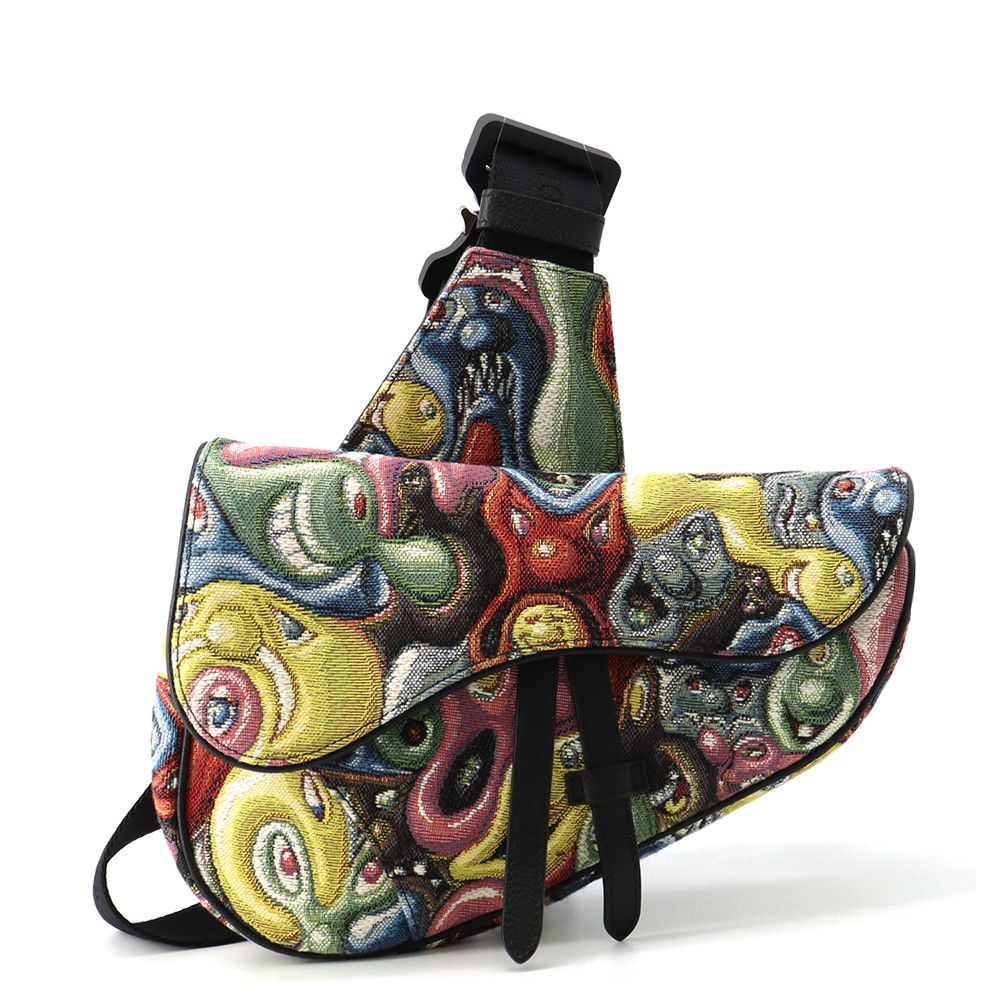 クリスチャン・ディオール ボディバッグ Christian Dior × Kenny Scharf サドルバッグ キャンバス Christian Dior