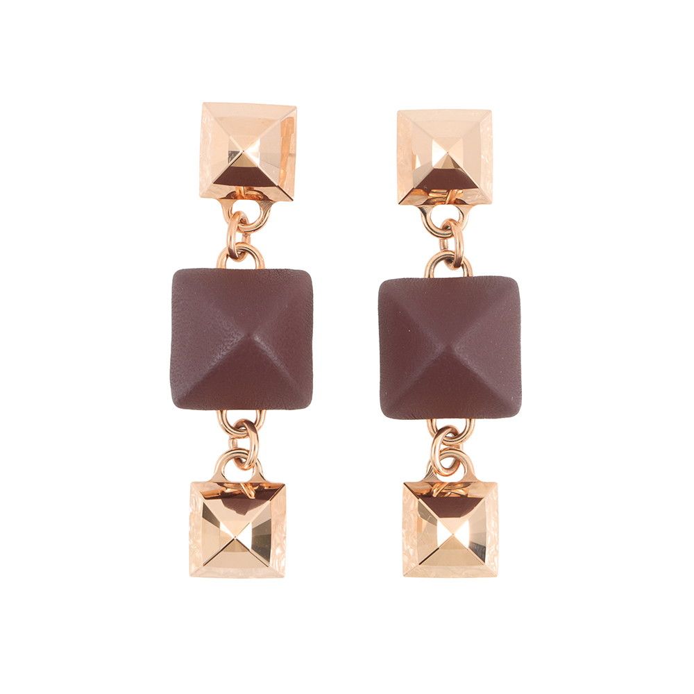 エルメス ピアス ディスコ・フォーブル ボルドー/ピンクゴールド金具 スイフト/メタル HERMES アクセサリー