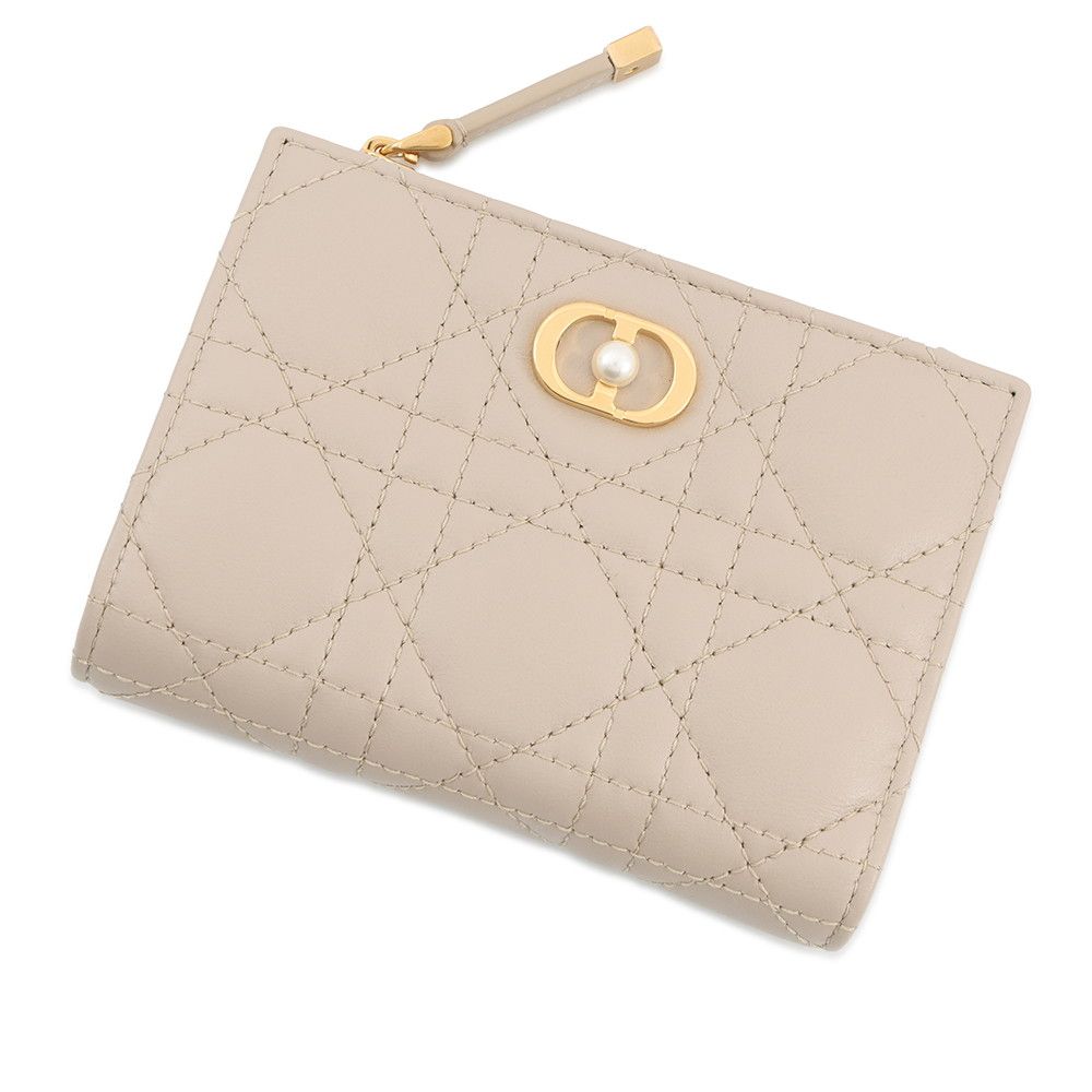 クリスチャン・ディオール 二つ折り財布 カナージュ ジョリー ダリア ウォレット ラムスキン S3113UNJB Christian Dior